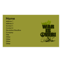 WAR_IS_OVER ! MODÈLES DE CARTES DE VISITE