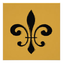 Washout Fleur De Lis noir Faire-part Personnalisé