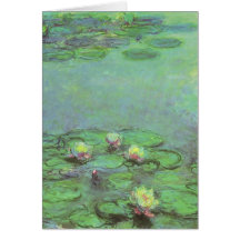 Waterlilies door Monet, Vintage Floral Impressioni Kaart