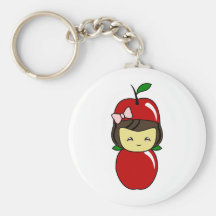 Weinig Meisje van Kawaii Apple Sleutelhanger