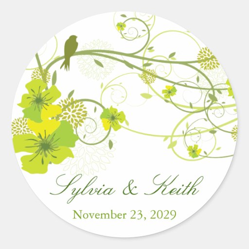 wervelt de Groene Hibiscus van fatfatin & slikt Hu Ronde Stickers