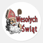 Wesolych Swiat Saint-Nicolas Adhésifs Ronds
