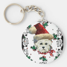 Westie Père Noël Porte-clé