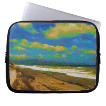 Winderig strand computer sleeve hoezen