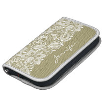 Wit Kant & de Beige Textuur van Linnen van de Jute Organizers