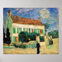 Witte Huis bij Nacht, Vincent van Gogh Poster