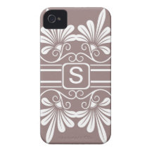 Witte iPhone Met monogram 4 van Bloemen Case-Mate iPhone 4 Hoesje