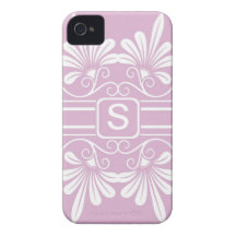 Witte iPhone Met monogram 4 van de Lavendel van de iPhone 4 Cases