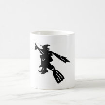 witte mok met zwarte heks
