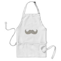 Witte Snor Bling (Faux schittert Grafisch) Schort