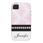 Witte Zachte Roze iPhone 4 van het Patroon van het Vibe iPhone 4 Case