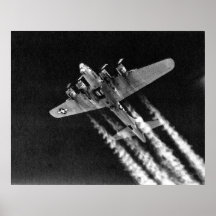 WO.II B-17 tijdens de vlucht Plaat