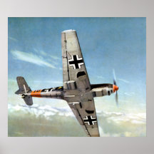 WO.II het Duits me-109 tijdens de vlucht. Posters