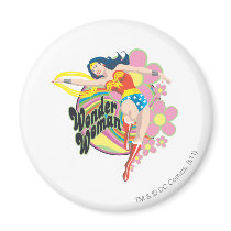 Wonder Retro Bloemen van de Vrouw magneten