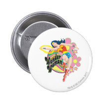 Wonder Retro Bloemen van de Vrouw buttons