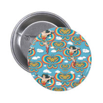 Wonder Vrouw die hoog vliegen buttons