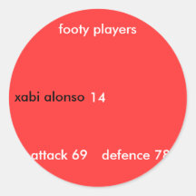 xabi Alonso, 14, joueurs footy, attaque 69, defe… Adhésif Rond