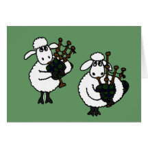 XX geweldige het Spelen van Schapen Doedelzakken Wenskaart