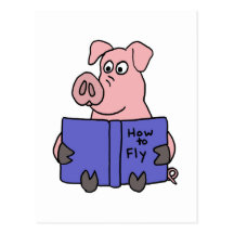 XX lecture de porc comment au livre de mouche Carte Postale
