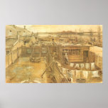 Yard de charpentiers et blanchisserie, Van Gogh, a Affiche