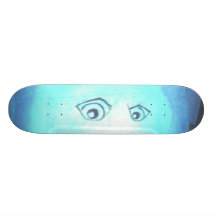 Yeux bleus planches à roulettes customisées