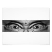 yeux dans la partie proche de B&W Faire-parts