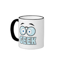 Yeux de bande dessinée avec le GEEK en verre