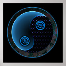 Yin bleu cosmique Yang Poster