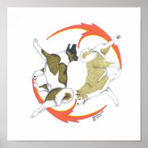 yin et yang d'akita posters