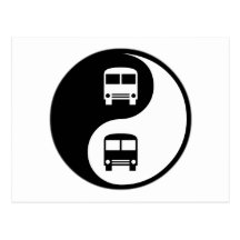 Yin Yang conduisant un autobus Carte Postale