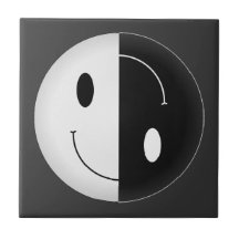 Yin Yang Smiley Geboortetegeltje