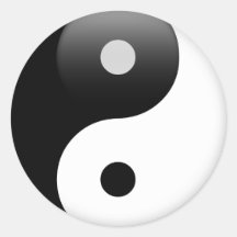 Ying Yang - Yin et Taoism de Yang Adhésifs Ronds