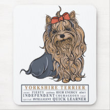 Yorkie inspiré tapis de souris