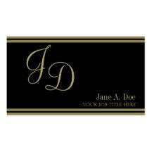 YourJobTitle! Fancy Zwarte/Gouden Strepen Visitekaartjes