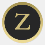 Z : : Or élégant du monogramme Z et autocollants n