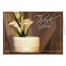 Zantedeschia et gâteau de mariage - mercis ! cartes