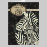 Zebras Black Elegant  Father's Day Card cartes
