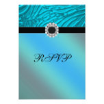 Zèbre bleu turquoise RSVP de bijou Faire-parts