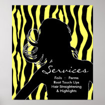 Zèbre de jaune de femme d'affiches de salon de coi posters