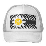 Zèbre noir et blanc ; Marguerite de ressort Casquettes De Camionneur