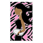 Zèbre rose de Bling de Fashionista du rugby 311 Carte De Visite
