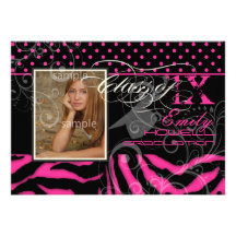Zèbre rose des diplômés de PixDezines 2012/do-it-y Invitations Personnalisées