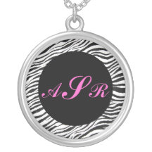 ZÈBRES PRINT-NECKLACE-MONOGRAMMED PENDENTIFS