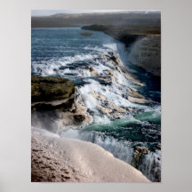 Zeemeeuw Foss, IJsland Poster