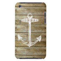 Zeevaart Anker op houten grafisch iPod Touch Hoesjes