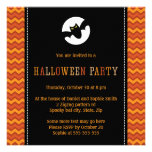 Zigzag élégant Halloween de chevron de lune éffray Invitation Personnalisable