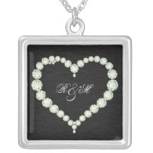 Zijn Monogram van de diamant het "en Haar" Tegenha Gepersonaliseerde Ketting