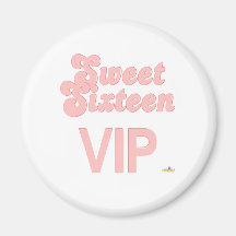 Zoet Zestien VIP Roze Koelkast Magneet