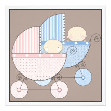 Zoete Tweelingen Twee de Uitnodiging van het Baby 