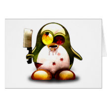 Zombi Tux (Linux Tux) Carte De Vœux